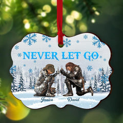 Personalized The Family Warrior Never Let Go Wooden Ornament