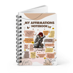 Personalized Woman Warrior Armor Of God Christian Bible Verse Affirmations Spiral Journal