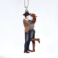 Personalized Couple Cowboy And Cowgirl Car Ornament